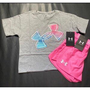 NWT Under Armour Glitter Athletic Set Girls Size 6
